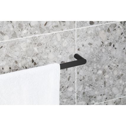 KFA Armatura 864-025-81 - Стенна закачалка за кърпи 24 см неръждаем/матов черен