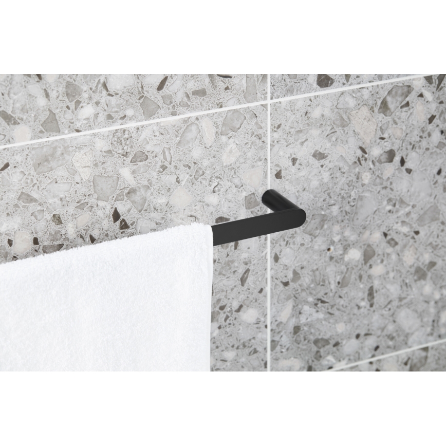 KFA Armatura 864-025-81 - Стенна закачалка за кърпи 24 см неръждаем/матов черен