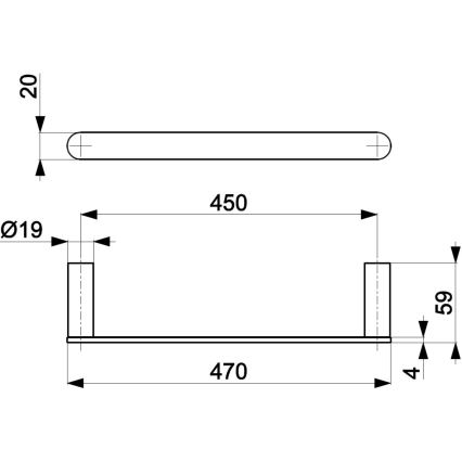 KFA Armatura 864-026-31 - Стенна закачалка за кърпи 47 cm неръждаем/шлайфан златист