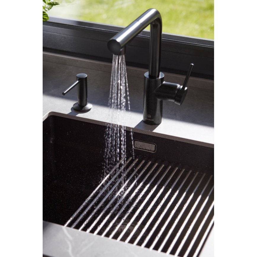 KFA Armatura 990-100-81 - Диспенсър за сапун за вграждане DUERO неръждаем/матов черен