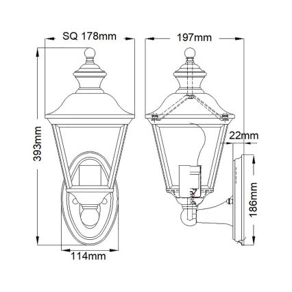 Kichler - Екстериорен аплик BAY SHORE 1xE27/60W/230V IP44