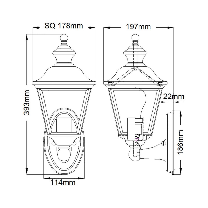 Kichler - Екстериорен аплик BAY SHORE 1xE27/60W/230V IP44