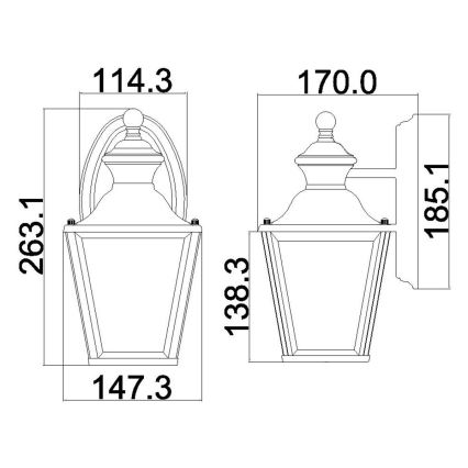 Kichler - Екстериорен аплик BAY SHORE 1xE27/60W/230V IP44 златист