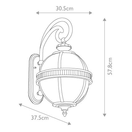 Kichler - Екстериорен аплик HALLERON 3xE14/60W/230V IP44