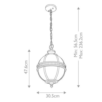 Kichler - Екстериорен пендел HALLERON 3xE14/60W/230V IP44