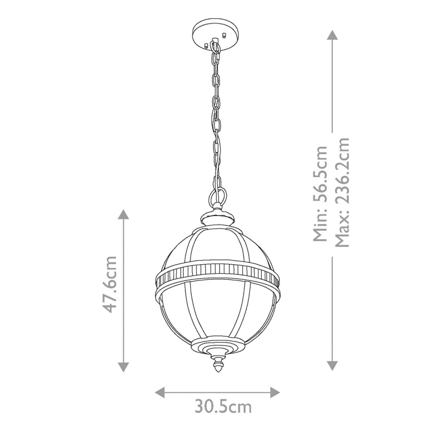 Kichler - Екстериорен пендел HALLERON 3xE14/60W/230V IP44