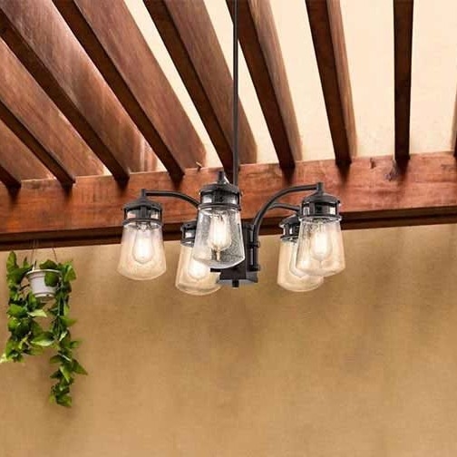 Kichler - Екстериорен полилей на прът LYNDON 5xE27/60W/230V IP44