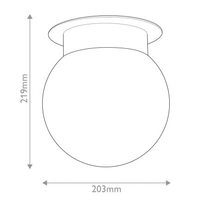Kichler - Плафон ALBERS 1xE27/40W/230V Ø 20,3 см, черен