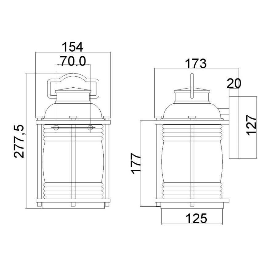 Kichler - Екстериорен аплик ASHLAND BAY 1xE27/60W/230V IP44