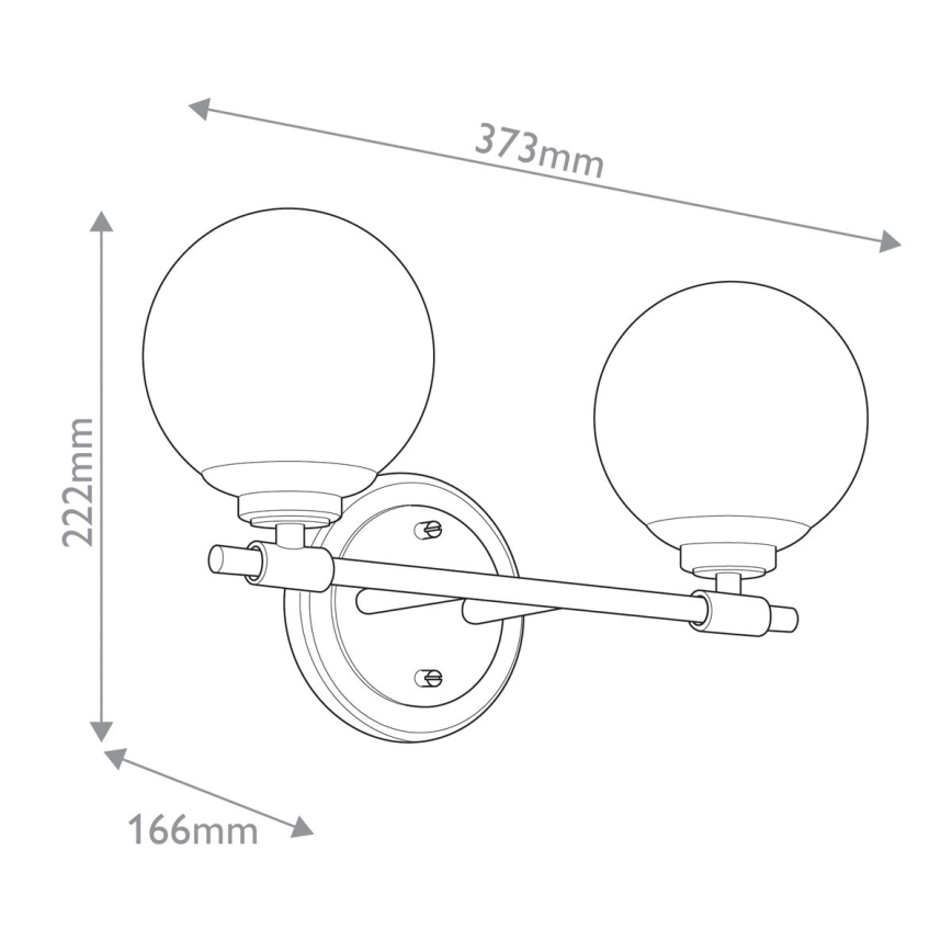 Kichler - LED стенен аплик за баня BENNO 2xLED/3W/230V черно/златисто IP44