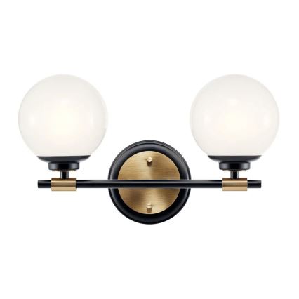 Kichler - LED стенен аплик за баня BENNO 2xLED/3W/230V черно/златисто IP44