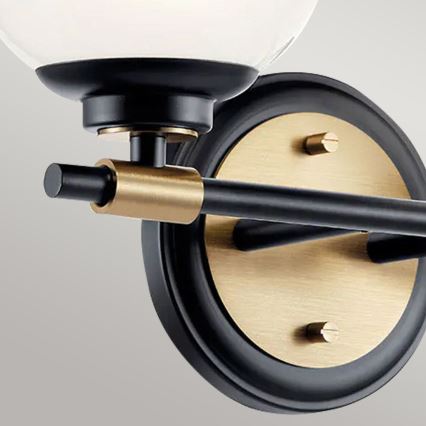 Kichler - LED стенен аплик за баня BENNO 2xLED/3W/230V черно/златисто IP44