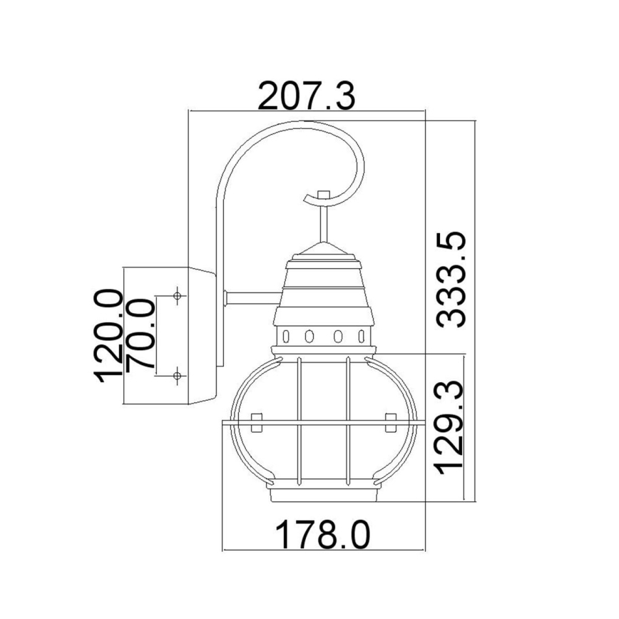 Kichler - Външен стенен осветител BRIDGE POINT 1xE27/60W/230V IP44 бронзов