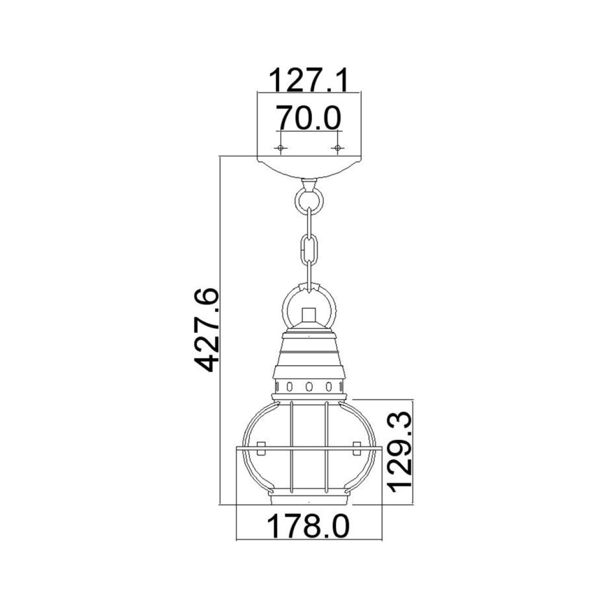 Kichler - Екстериорен пендел BRIDGE POINT 1xE27/60W/230V IP44
