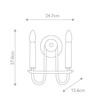 Kichler - Настенно осветително тяло CAPITOL HILL 2xE14/40W/230V златно