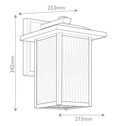 Kichler - Външно стенно осветително тяло CAPPANNA M 1xE27/60W/230V IP44 черно