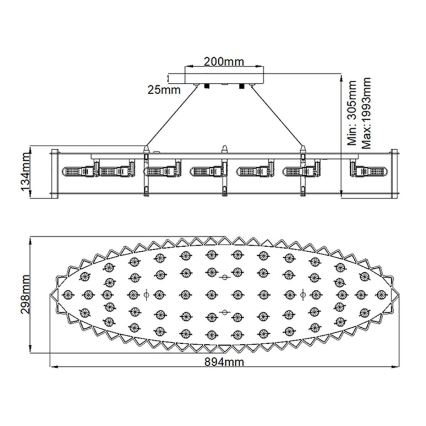 Kichler - LED Пендел за баня CRYSTAL SKYE 12xG9/3W/230V IP44