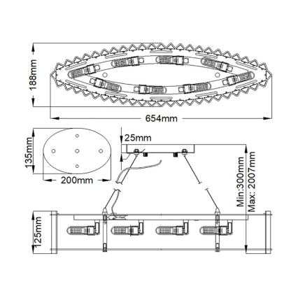 Kichler - LED Пендел за баня CRYSTAL SKYE 8xG9/3W/230V IP44