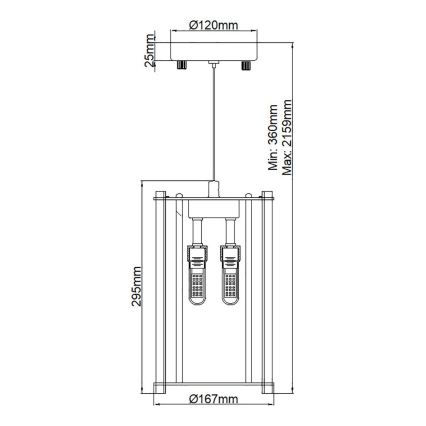 Kichler - LED Пендел за баня CRYSTAL SKYE 2xG9/3W/230V IP44