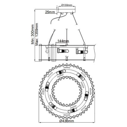 Kichler - LED Пендел за баня CRYSTAL SKYE 6xG9/3W/230V IP44