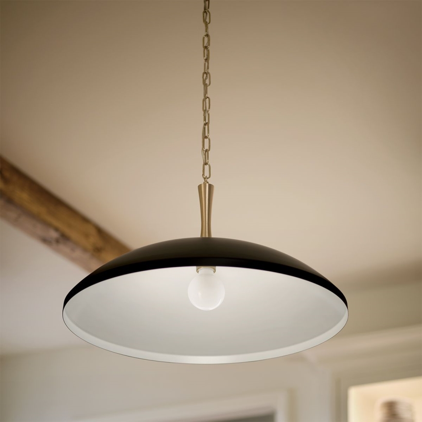 Kichler - Пендел DELAROSA 1xE27/60W/230V черен/месинг