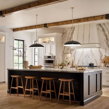 Kichler - Пендел DELAROSA 1xE27/60W/230V черен/месинг