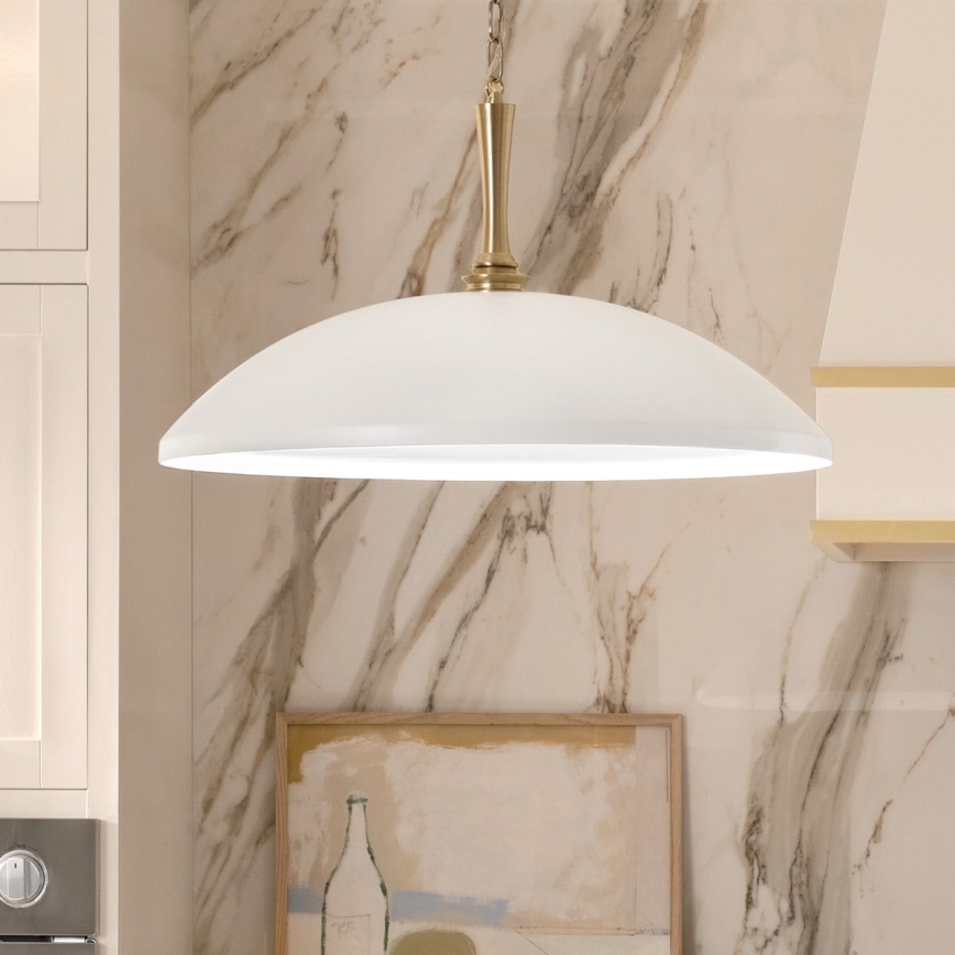 Kichler - Пендел DELAROSA 1xE27/60W/230V бял/месинг