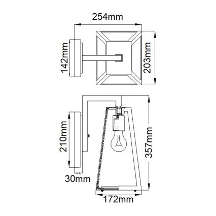 Kichler - Екстериорен аплик DELISON 1xE27/60W/230V IP44