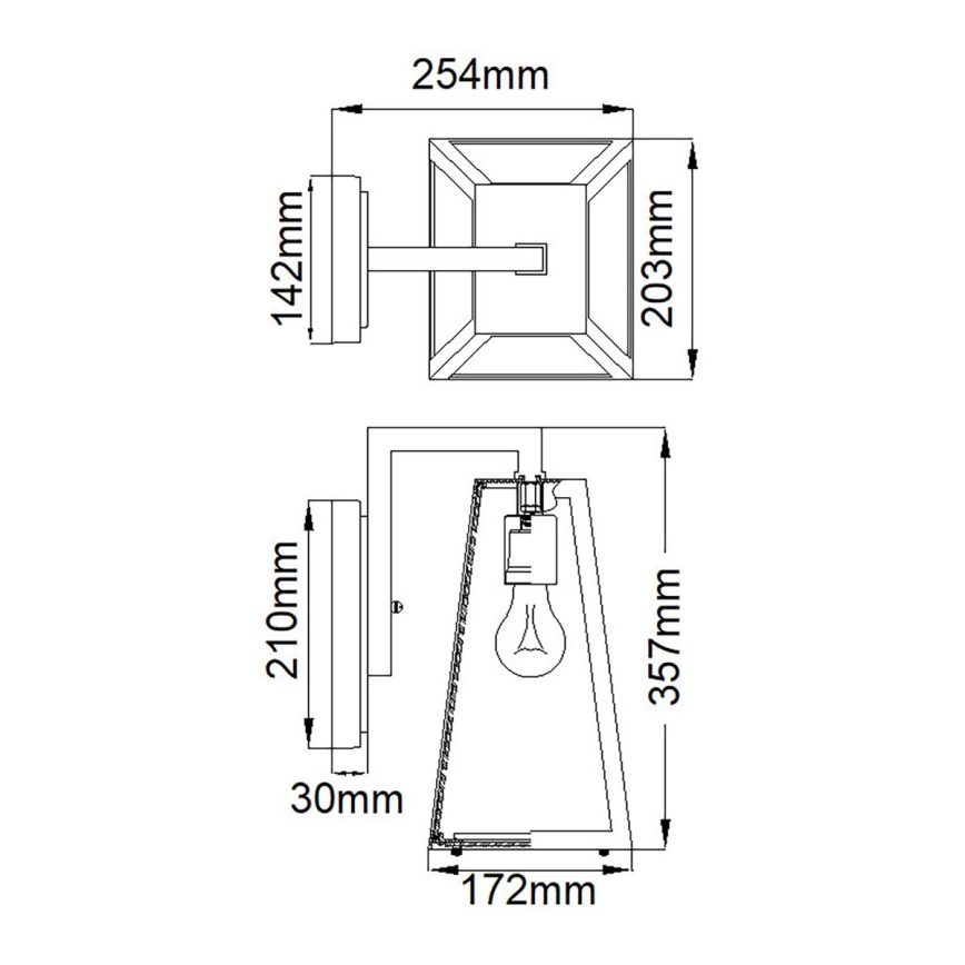 Kichler - Екстериорен аплик DELISON 1xE27/60W/230V IP44