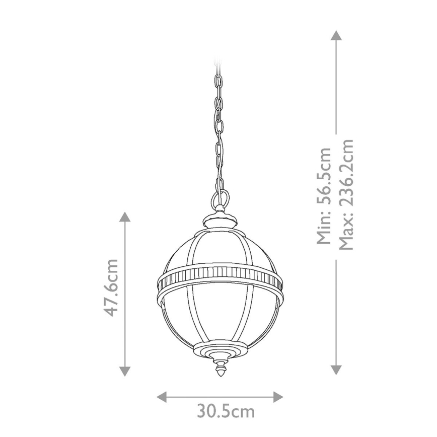 Kichler - Външен полилей с верижно окачване HALLERON 3xE14/40W/230V IP44