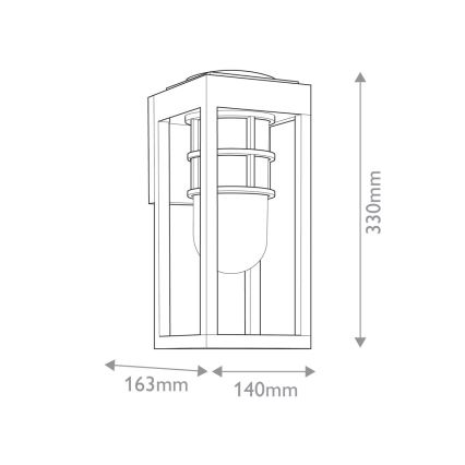Kichler - Екстериорен аплик HONE 1xE27/60W/230V IP44 черен
