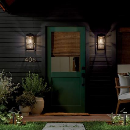 Kichler - Външен стенен аплик HONE S 1xE27/60W/230V IP44 черен