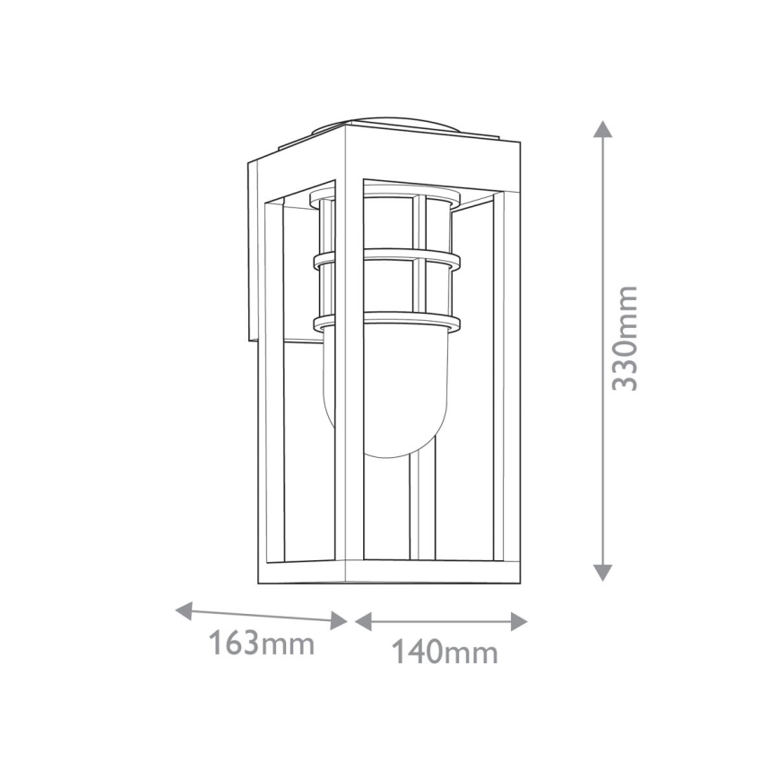 Kichler - Външен стенен аплик HONE S 1xE27/60W/230V IP44 черен