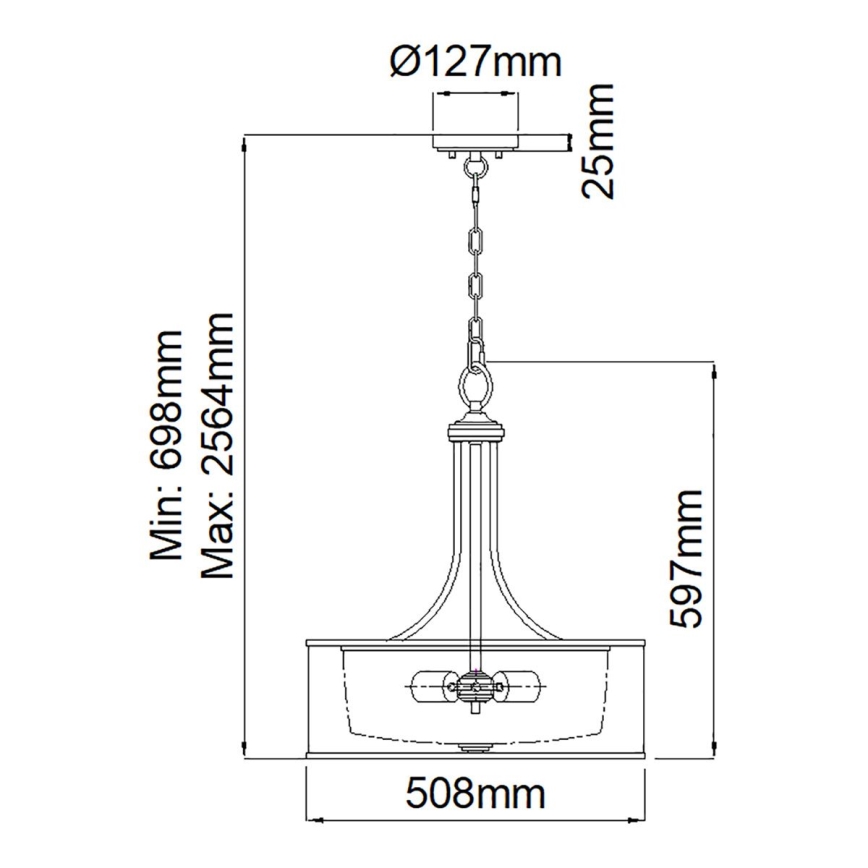 Kichler - Полилей на верига LACEY 4xE27/60W/230V матов хром