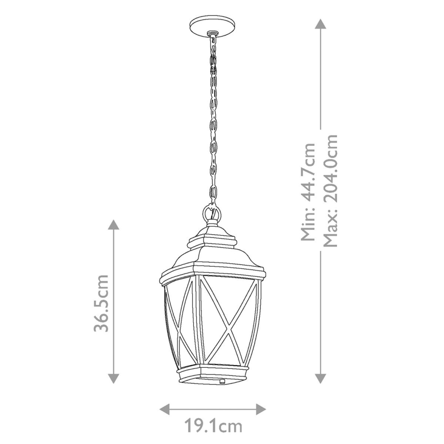 Kichler - Екстериорен пендел TANGIER 1xE27/60W/230V IP44