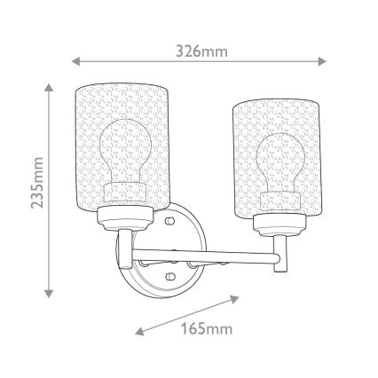 Kichler - Аплик WINSLOW 2xE27/60W/230V месинг