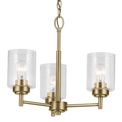 Kichler - Пендел WINSLOW 3xE27/60W/230V Ø 45,8 cm месинг
