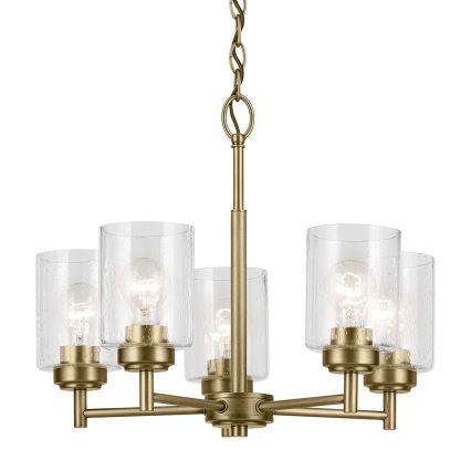 Kichler - Пендел WINSLOW 5xE27/60W/230V Ø 50,2 cm месинг