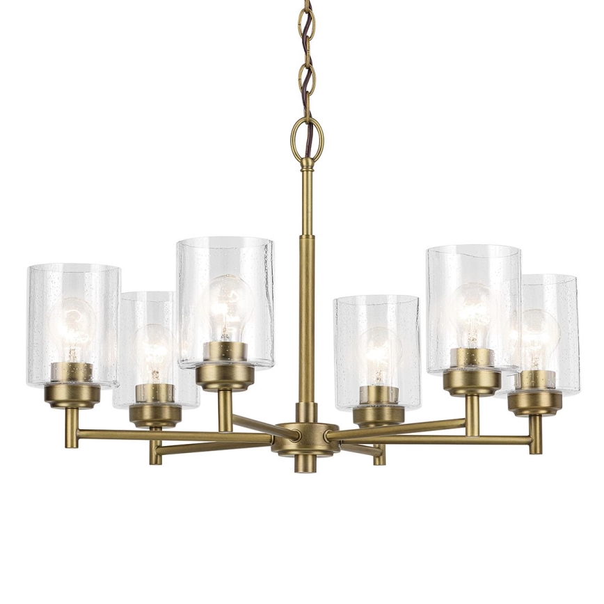 Kichler - Пендел WINSLOW 6xE27/60W/230V Ø 66 cm месинг