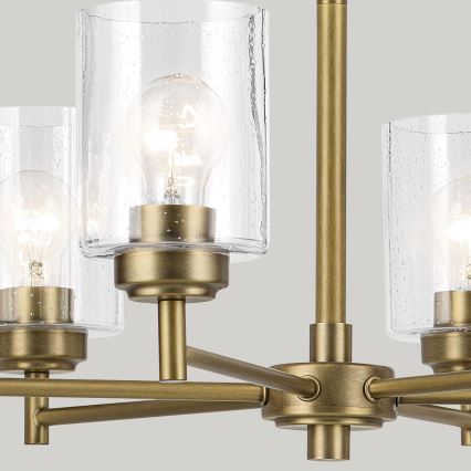 Kichler - Пендел WINSLOW 6xE27/60W/230V Ø 66 cm месинг