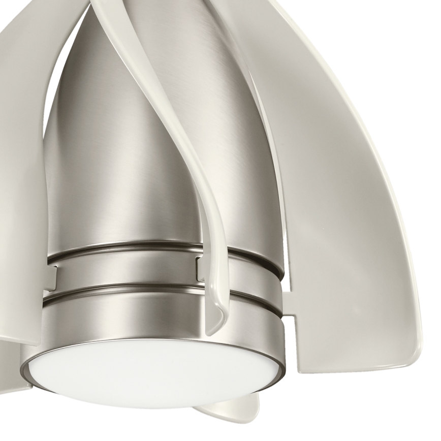 Kichler - LED Димируем таванен вентилатор TERNA LED/10W/230V матов хром/бял + дистанционно управление