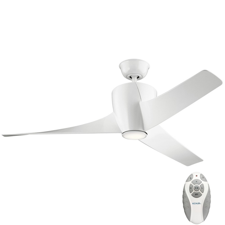 Kichler - LED Димируем таванен вентилатор PHREE LED/10W/230V бял + дистанционно управление