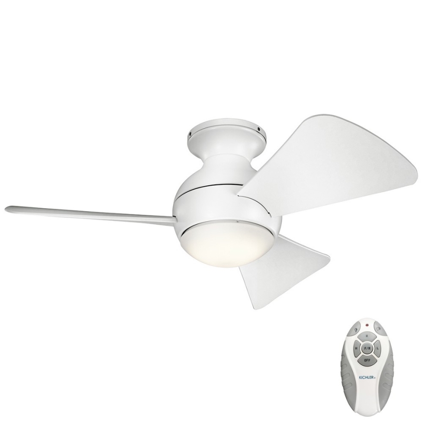 Kichler - LED Димируем таванен вентилатор SOLA LED/10W/230V IP23 бял + дистанционно управление
