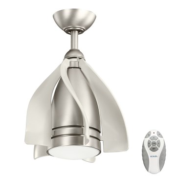Kichler - LED Димируем таванен вентилатор TERNA LED/10W/230V матов хром/бял + дистанционно управление
