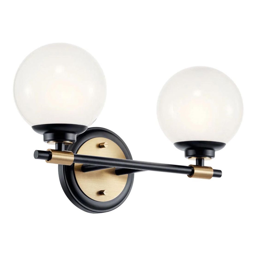 Kichler - LED стенен аплик за баня BENNO 2xLED/3W/230V черно/златисто IP44