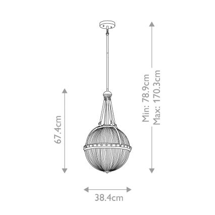 Kichler - Пендел ASTER 3xE14/60W/230V златист