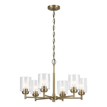 Kichler - Пендел WINSLOW 6xE27/60W/230V Ø 66 cm месинг