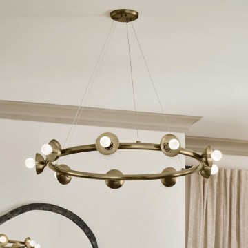 Kichler - Полилей на кабел PALTA 9xE14/40W/230V златист