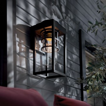 Kichler - Външен стенен аплик HONE S 1xE27/60W/230V IP44 черен