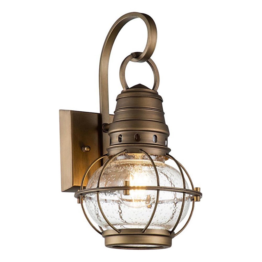 Kichler - Външна стенна лампа BRIDGE POINT 1xE27/60W/230V IP44, месинг